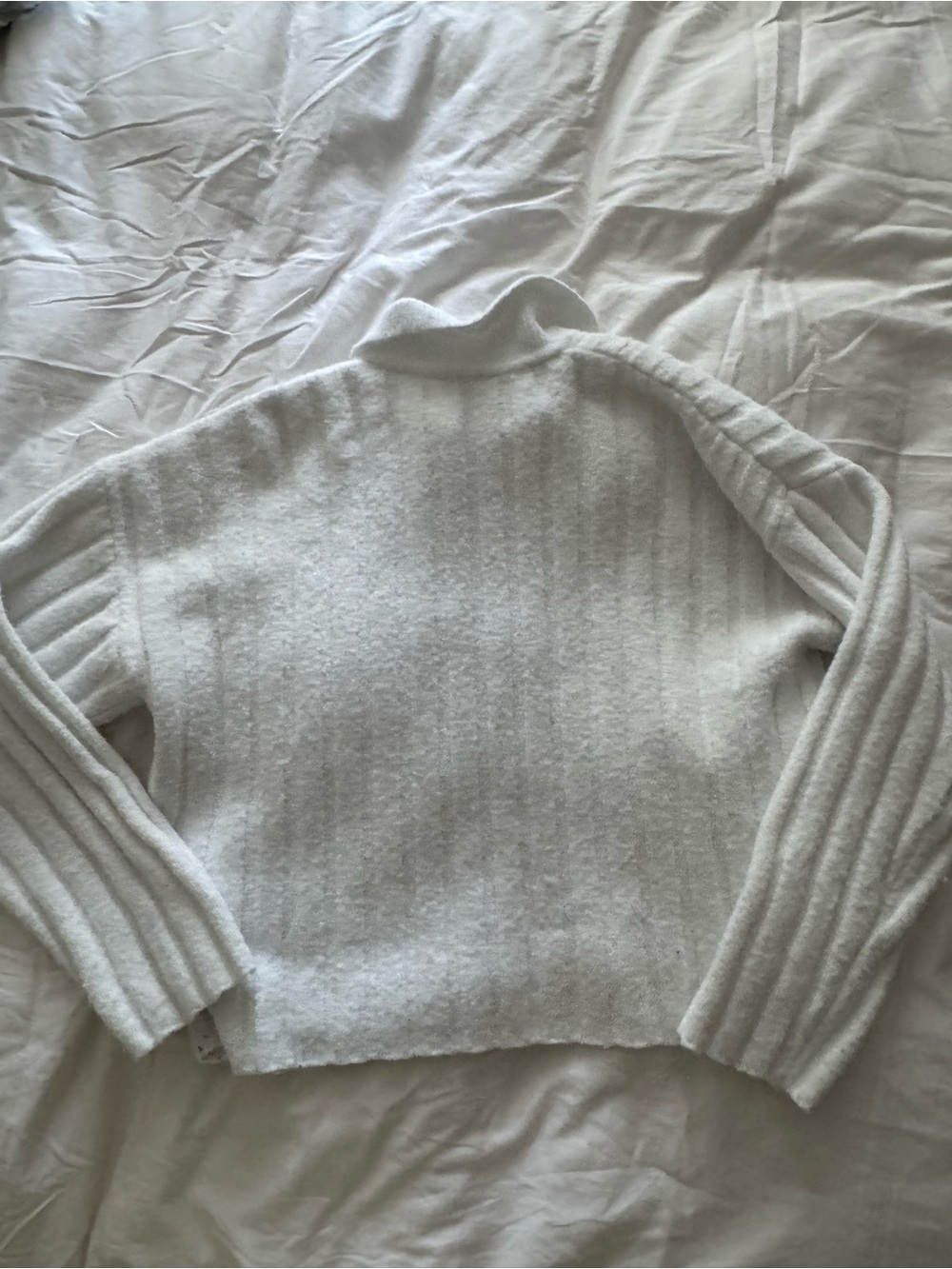Topshop Ribbed Collared Button-Up Sweater - White - Picture 4 of 4